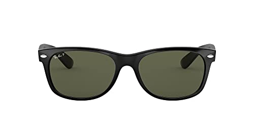 Ray-Ban - Gafas de sol Rectangulares New Wayfarer MOD. 2132 SOLE, Color Black, Talla 55 mm