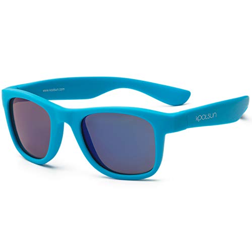 koolsun bebés y niños gafas de sol Wave Fashion 1 +, 100% protección UV, Azul Neon, 1-5 años