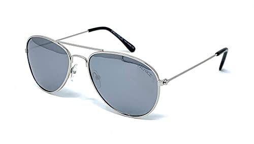 VENICE EYEWEAR OCCHIALI Gafas de sol Polarizadas para niño o niña - protección 100% UV400 - (Plata - Silver Mirror)