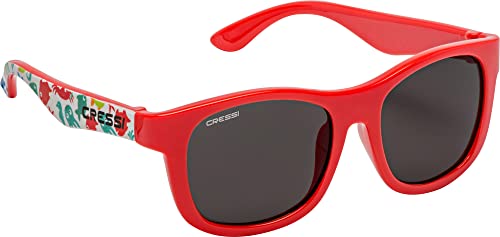Cressi Teddy Sunglasses Gafas de Sol para niños, Juventud Unisex, Mascota de Agua/Rojo/Lente Ahumada, 3/5 Años