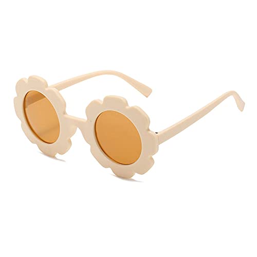 BOUACOUA Gafas de sol para niños Marco de Flores Round Lens Protección UV400 para Niños Niñas